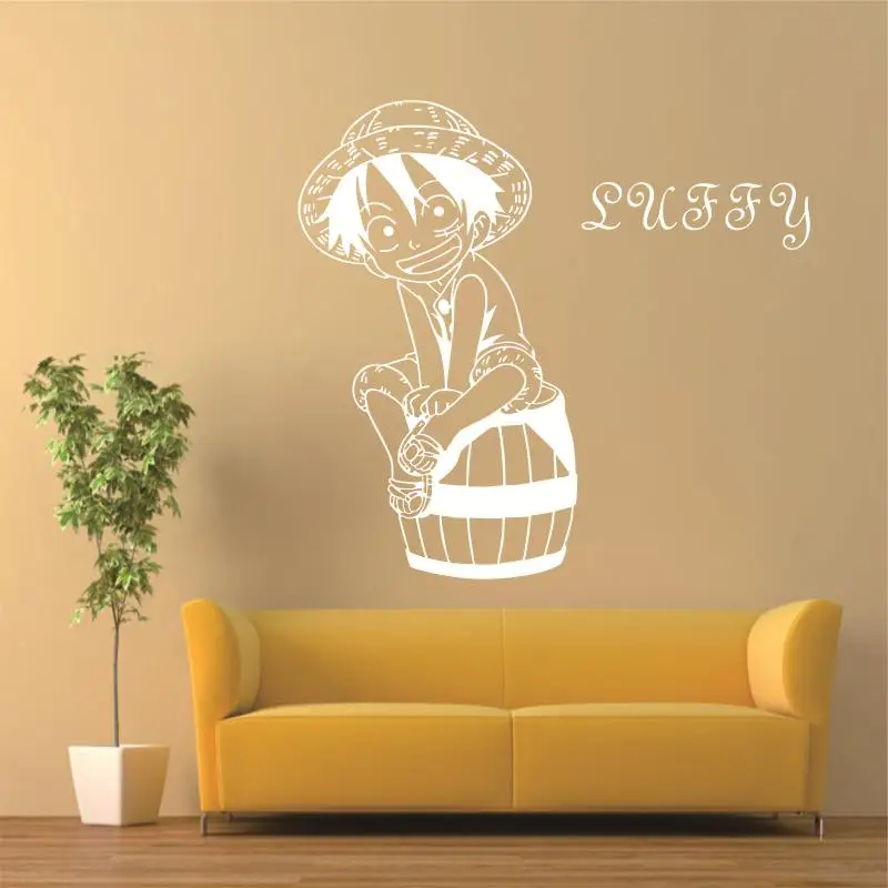Цельный Луффи WallDecal Комиксы и анимация Стикеры переводная виниловая настенная