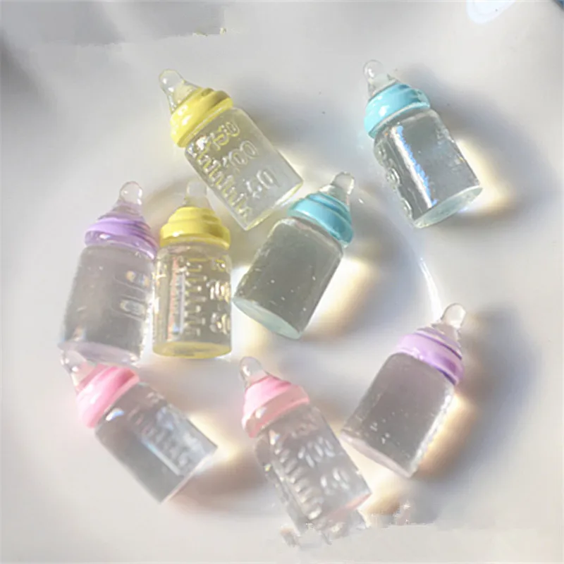 milk bottle 5 шт. мини конфеты мороженое милый мультфильм игрушка для слизи Глина Шарм телефон случае кукла игрушка DIY украшения - Цвет: milk bottle