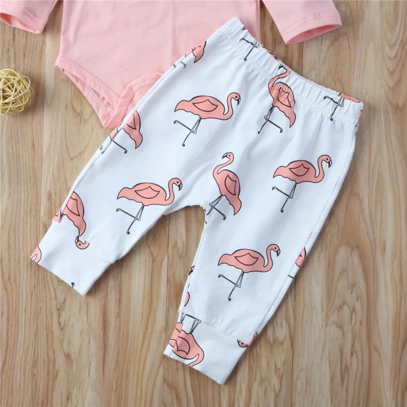 

Newborn Baby Girl Boy Romper Bodysuit Legging Pants Headband Outfits 3pcs Set Infant Baby Long Sleeve Ruffles Animal Print 0-18M