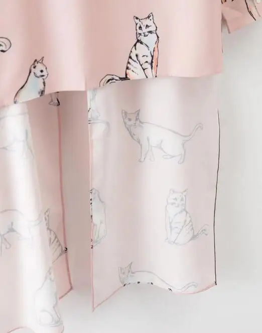 Блузка с бантом и животным принтом в стиле ретро 2017|blusa femme|blouses topspink shirt |