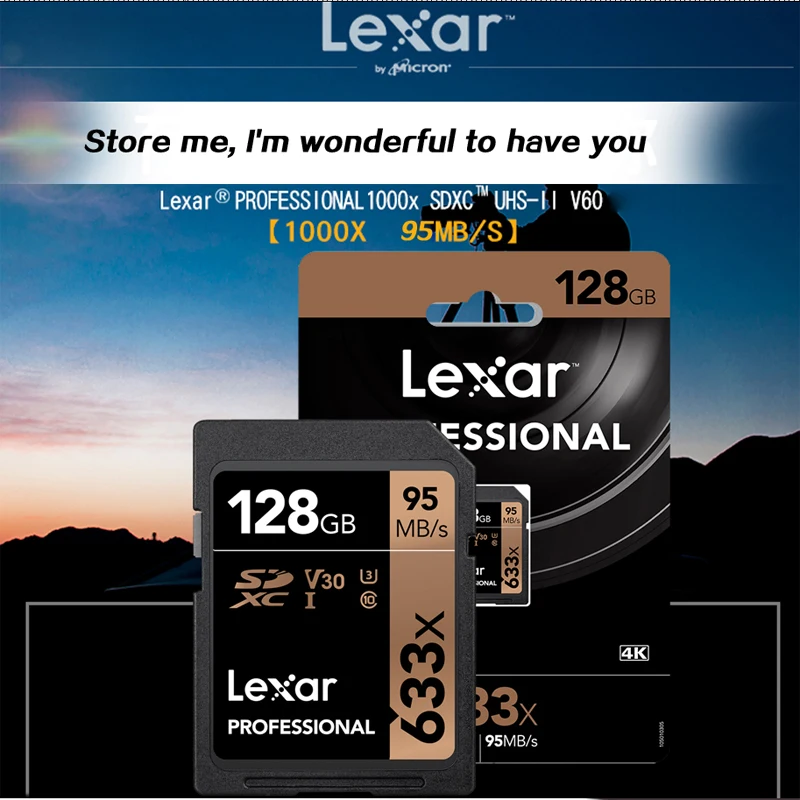 Sd карта Lexar 633x 16/32/64 ГБ класс 10 128/256/512 ГБ|Карты памяти| |