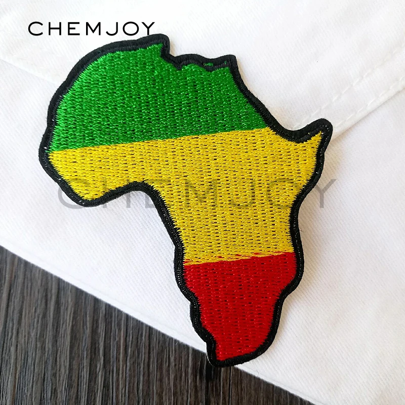Вышитая Карта Африки нашивка для одежды наклейки глажки швейная Милая