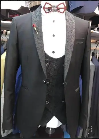 5 Для мужчин свадебные костюмы Slim Fit Комплект из 3 предметов смокинг жениха дружка мастер церемоний Главная сцена куртка брюки жилет певица костюм - Цвет: 5