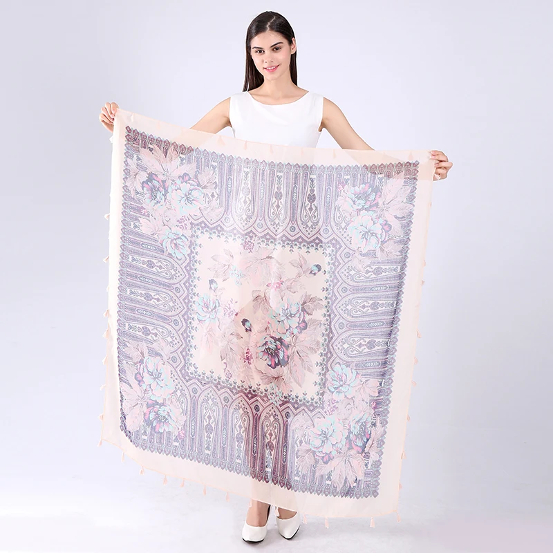 Женский шарф с бахромой Marte &amp Joven мягкая пляжная бандана в этническом стиле