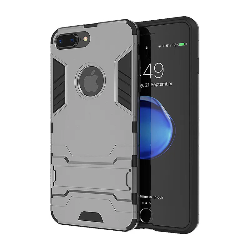 Gray Kisscase укрепленный чехол для iPhone 6 6s 7 8 плюс защитный подставка держатель чехол для iPhone X XS Max XR 5 5S телефон Se аксессуары чехол на iphone xr xs max 7 8 plus 6s - Цвет: Gray