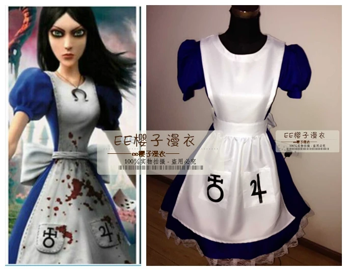 Алиса: безумие возвращается Косплэй костюм на заказ Любой Размер|alice cosplay costume|alice
