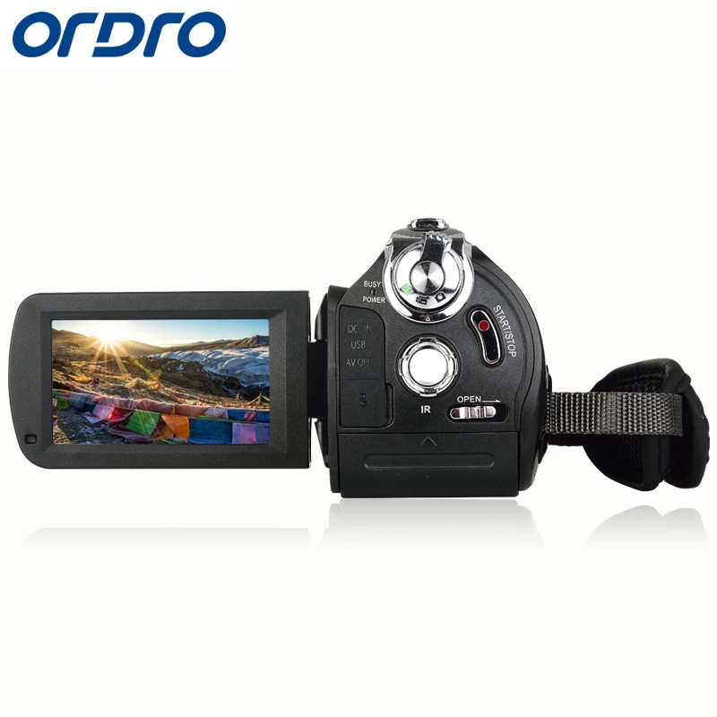 ORDRO Full HD 1080P 18X цифровая камера 3," с сенсорным экраном Цифровая видеокамера с разрешением 24 МП с сенсорным экраном и дистанционным управлением