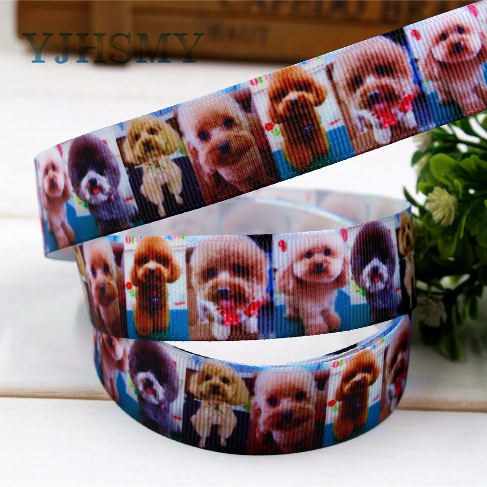 YJHSMY D 17331 1146 10 ярдов 22 мм мультфильм собака печатных grosgrain ленты Свадебные