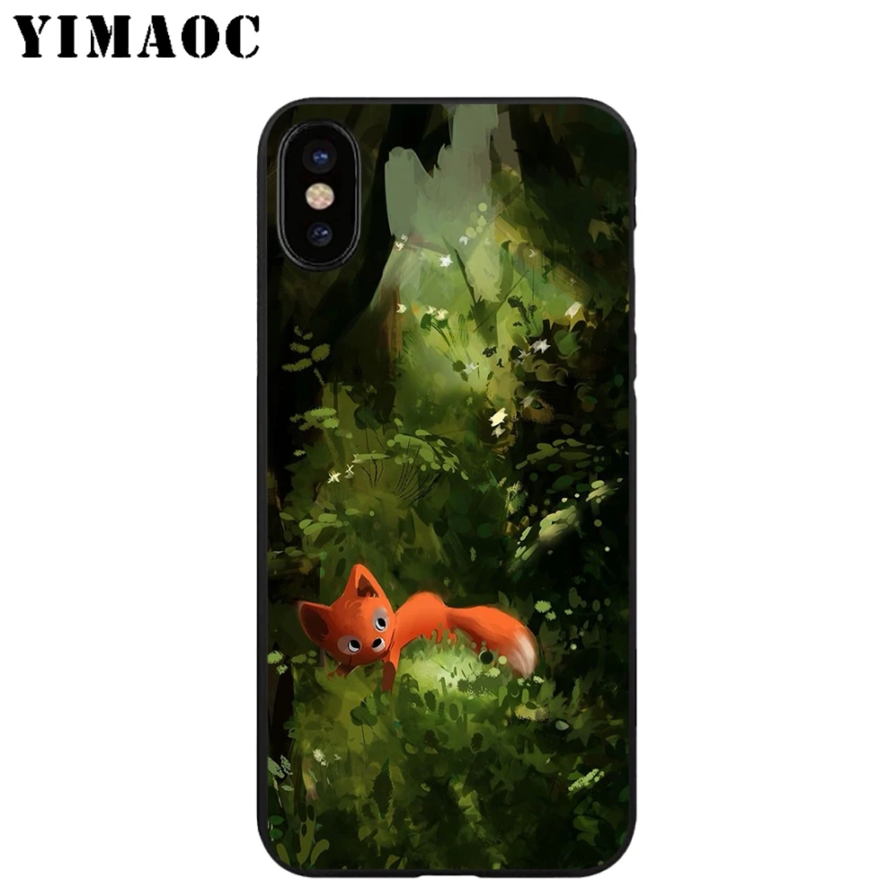 YIMAOC лиса Арт Животное Мягкий ТПУ Черный силиконовый чехол для iPhone X или 10 8 7 6 6S Plus 5