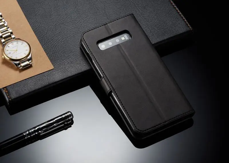 Роскошный флип-чехол s для samsung Galaxy S10 Plus E простой чехол на магните винтажный кошелек кожаный чехол для телефона для samsung S10 E