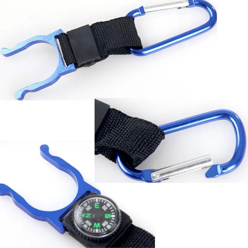 Зажим для бутылки с водой кемпинга пешего туризма карабин компас брелок|carabiner