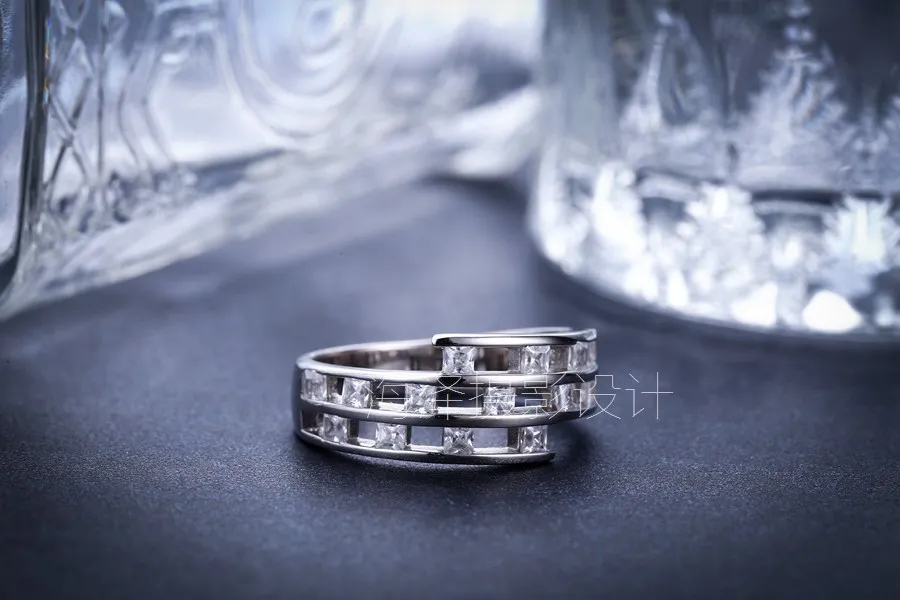 925 цельное серебряное кольцо девушки ювелирные изделия в белом золотом цвете с