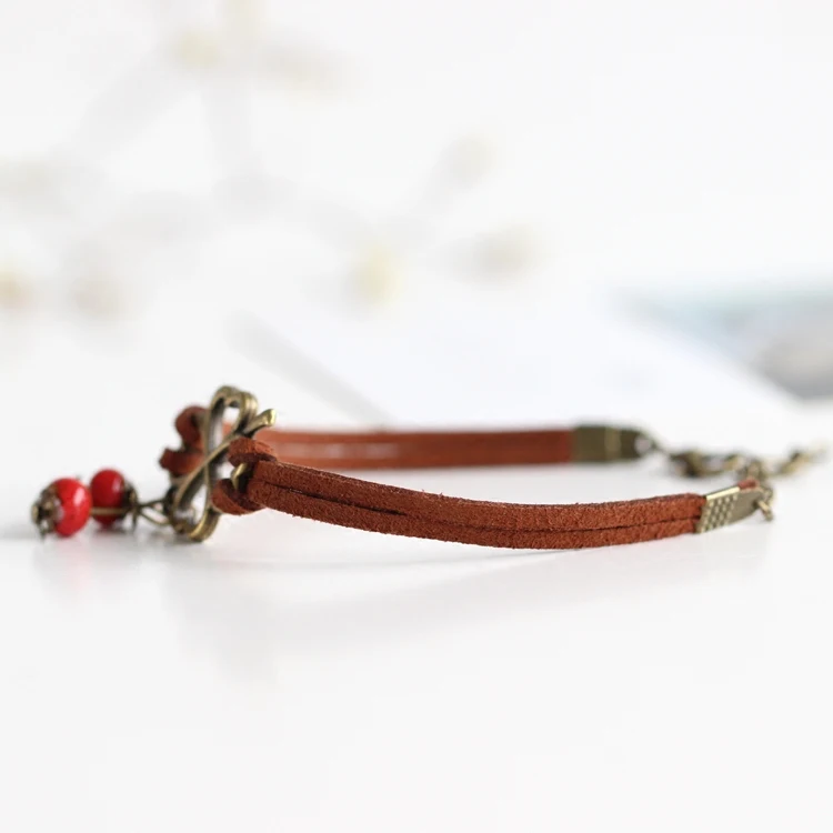 Модные браслеты для женщин керамические ручной работы с Рисунком Клевера и