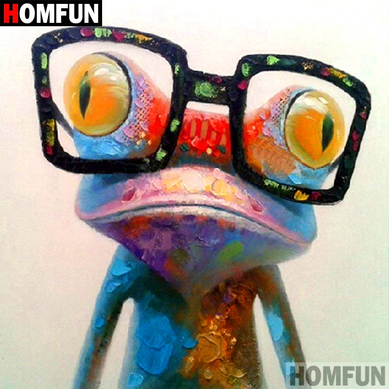 Алмазная живопись HOMFUN A08437 мультяшная лягушка полноразмерная/круглая вышивка