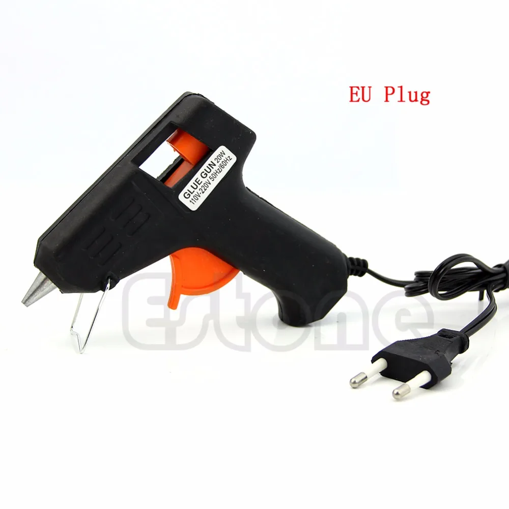 

Art Craft Repair Tool 20W Electric Heating Hot Melt Glue Gun Sticks Trigger EU/US plug + 6Pcs 7mm Hot Melt Glue Sticks
