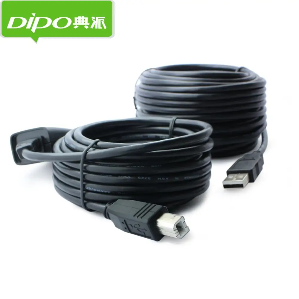 DIPO 2,0 USB кабель-удлинитель A к B принтер сканер высокоскоростной usb2.0 с усилителем сигнала 5 10 15 20 25 30 м