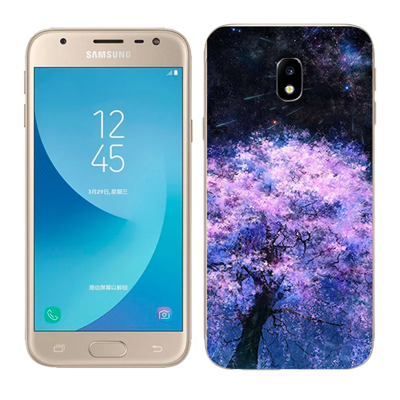 Чехол для Samsung Galaxy J3 2017 силиконовый чехол накладка с рисунком задняя крышка J330