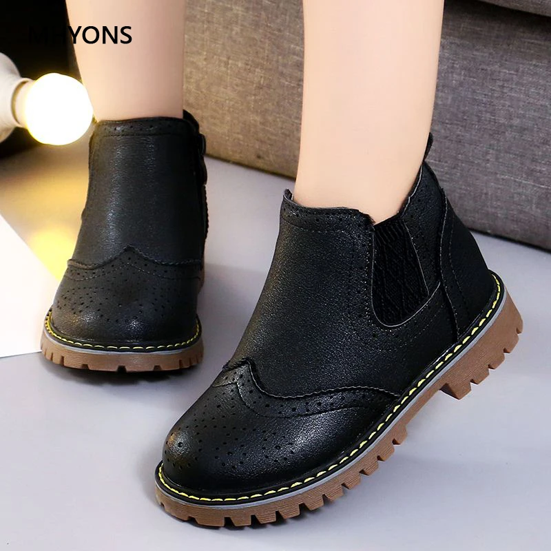 MHYONS весна осень 2019 розовые мартинсы для девочек детская обувь короткие ботинки
