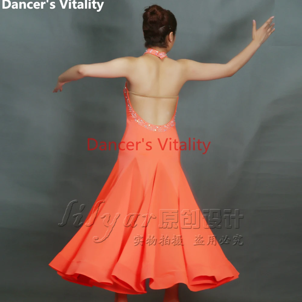 Элегантные Бальные Танцевальные Костюмы с открытой спиной без рукавов бальное