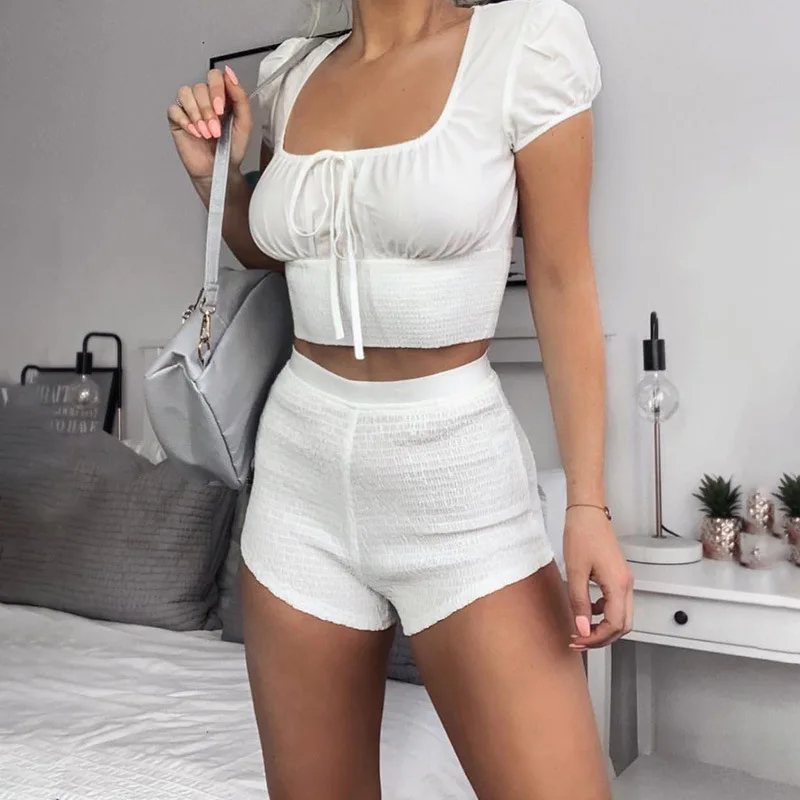 Шикарные Модные Ruched Drawstring пикантные Короткие топы Высокая талия эластичные