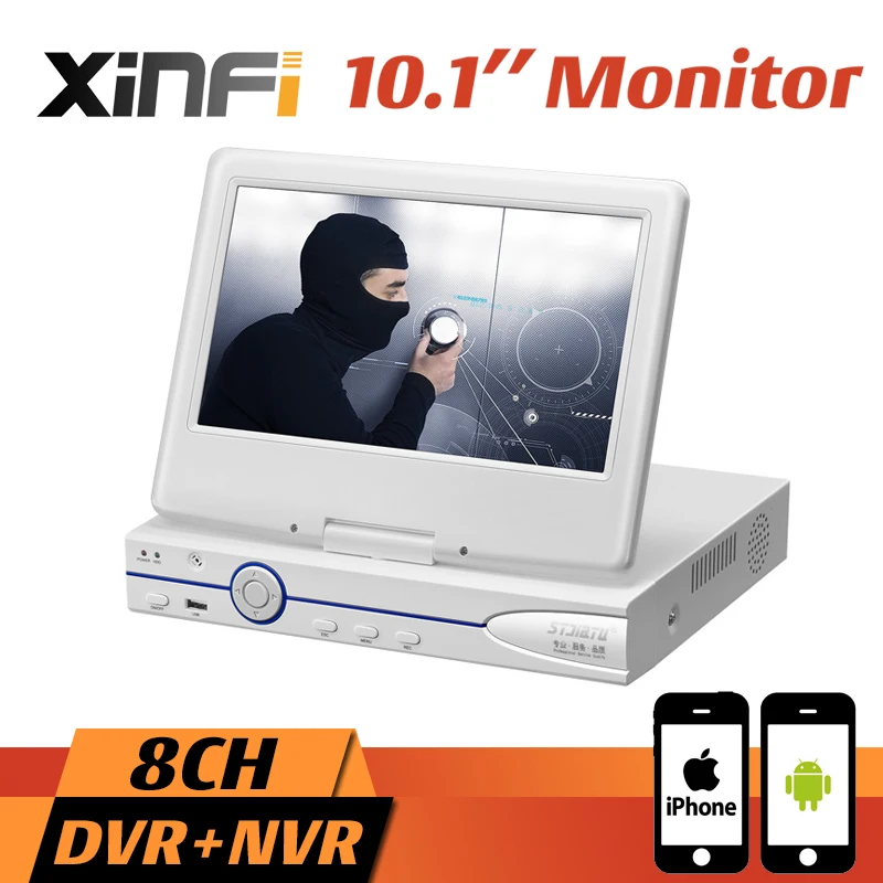 Видеорегистратор с ЖК-монитором 10 1 дюйма 8 каналов HDMI выход 16 AHD/CVI/TVI |