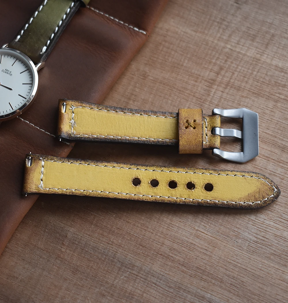 ONTHELEVEL ручной работы для мужчин ремешок для Panerai Luminor radiomir18 мм 20 мм 22 мм кожаный ремешок для часов Мужской Заменить мужские Т-образные ремешки