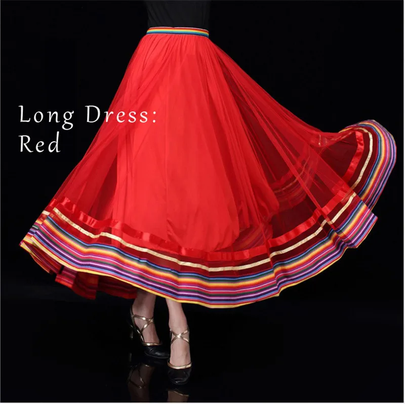 Short Dress Red 2 шт., 15% скидка, индийское сари, платье для танца живота, тибетское, для социальных танцев, катак, бхаратанат, размера плюс, 6XL - Цвет: Short Dress Red