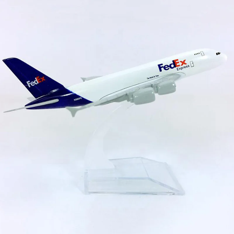 380 14 см 1:400 Airbus A380-800 модель FedEx Экспресс самолет с базовым сплавом самолет коллекционный дисплей игрушка модель Коллекция - Цвет: 380