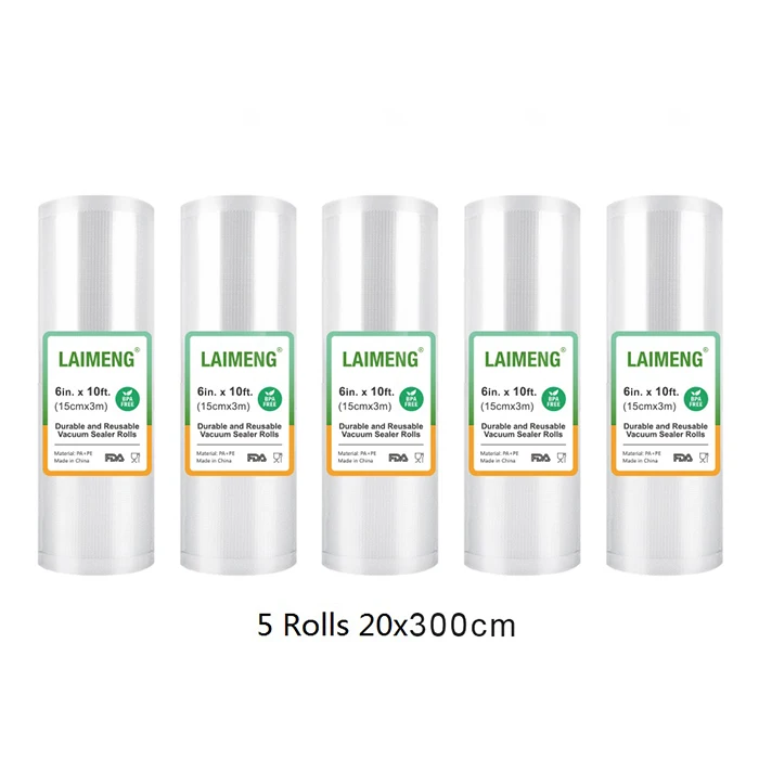 LAIMENG 5 рулонов Sous Vide рулонные пакеты для вакуумной упаковочной машины вакуумные пакеты для хранения пищевых продуктов для вакуумного упаковщика R129 - Цвет: 5R 15-300cm