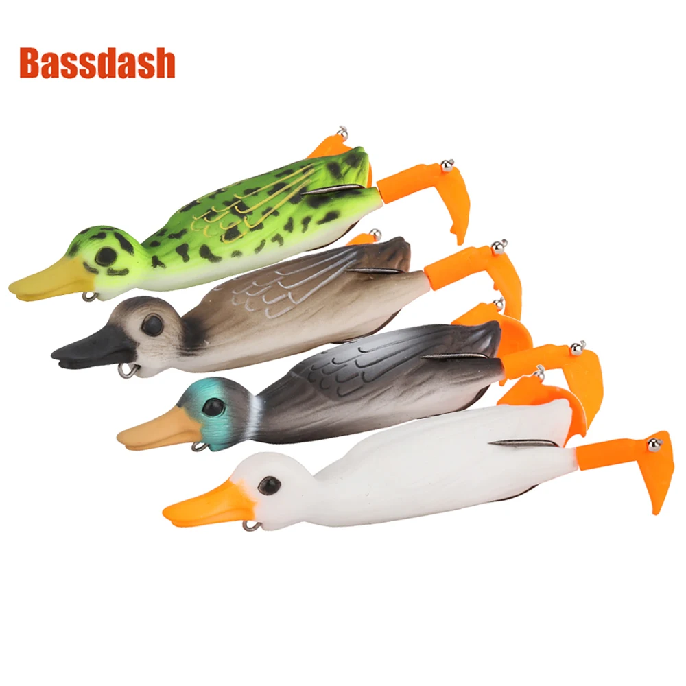Bassdash утка рыболовная приманка поверхность Topwater Мягкая для щуки бас мускусный сом