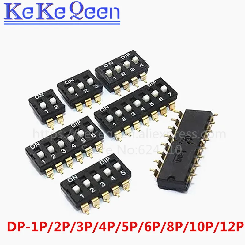 Переключатель с прямым кодом DIP black SMD лампа для освещения 2P 3P 4P 5P 6P 7P 8P 9P 10P 12P шаг