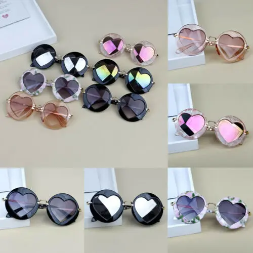 Модные детские праздничные солнцезащитные очки в форме сердца для девочек и