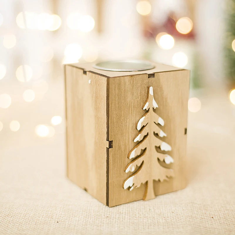 Navidad 2018 деревянные подсвечники фонари винтажные рождественские украшения для