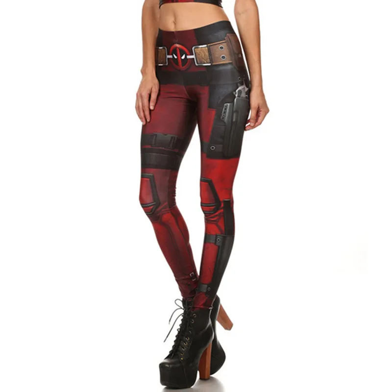 FASHION New Fashion Women leggingsGym Printed Super HERO Deadpool Leggins legging for Woman pants +TOP | Женская одежда