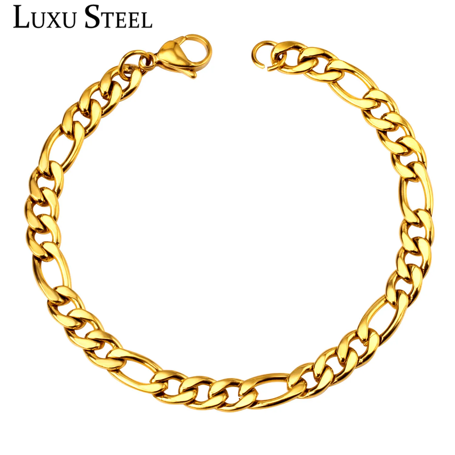 Мужской браслет цепочка LUXUSTEEL из нержавеющей стали золотистого/серебристого