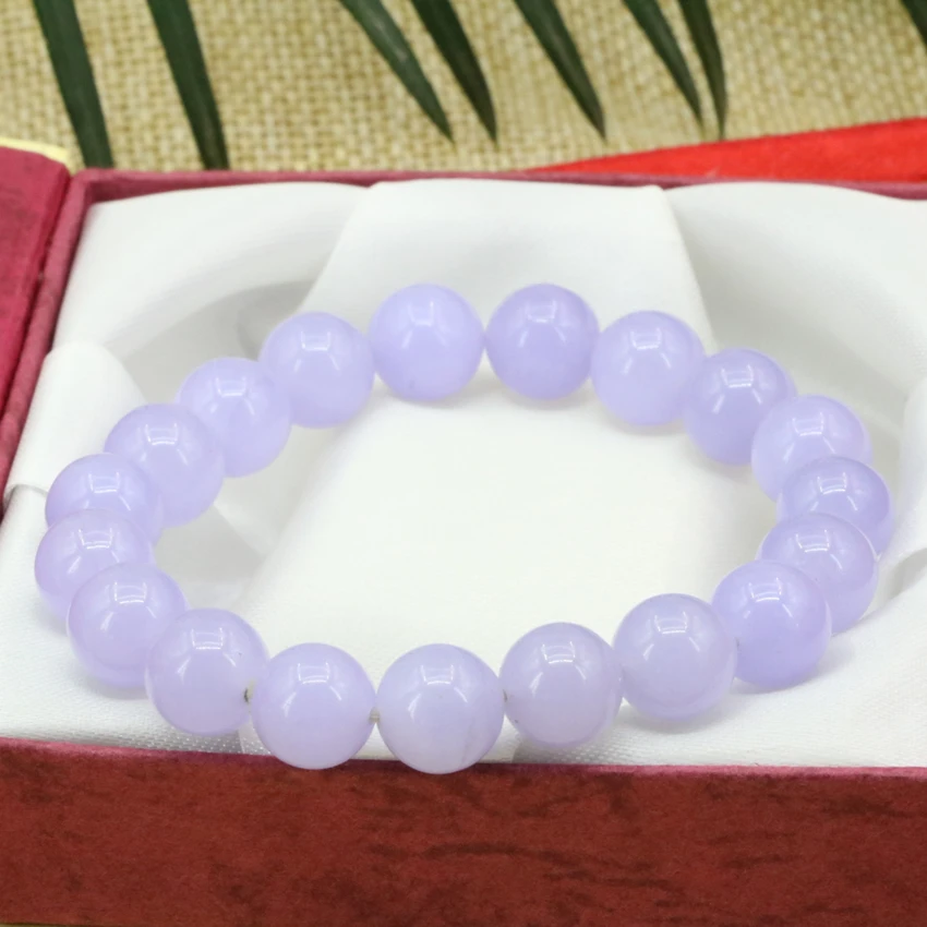 Горячие продажи фиолетовый камень халцедон нефриты 10 мм Круглые Бусины Strand