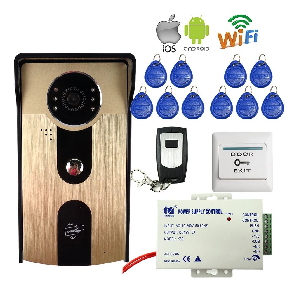 Бесплатная доставка Новый RFID доступ беспроводной lan wifi видео домофон