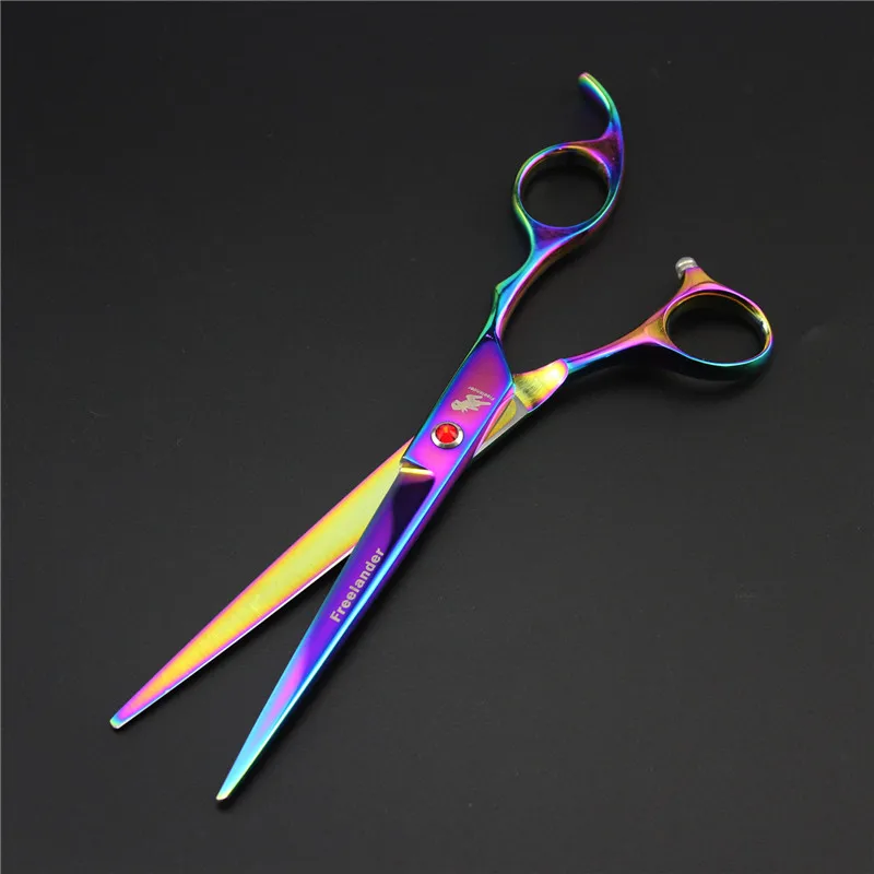 cutting scissors Высококачественные цветные ножницы для ухода за домашними животными 7,0 дюймов, набор из 4 предметов, основные ножницы для грумера для домашних животных, инструмент для ухода за волосами кошек и собак - Цвет: cutting scissors