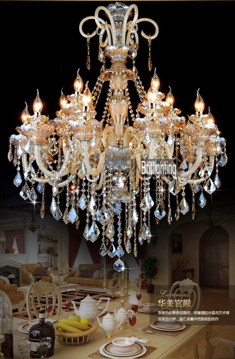 светодиодного кристалла светильники для гостиной кованого железа свечи люстры