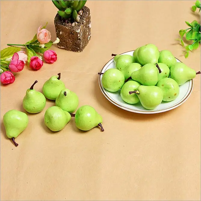 10 шт./лот зеленая груша фрукты пена искусственная имитация стенная роспись