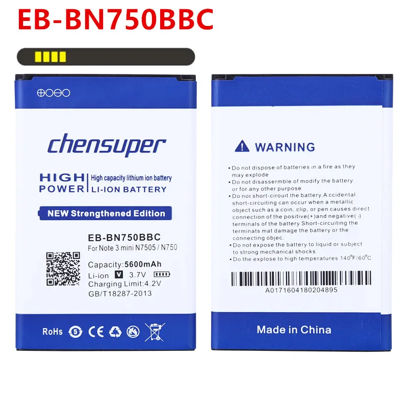 Новый аккумулятор 5600 мАч для Samsung Galaxy Note III Neo N7505 N750 note 3 mini neo N7506V N7508V|battery for samsung|battery