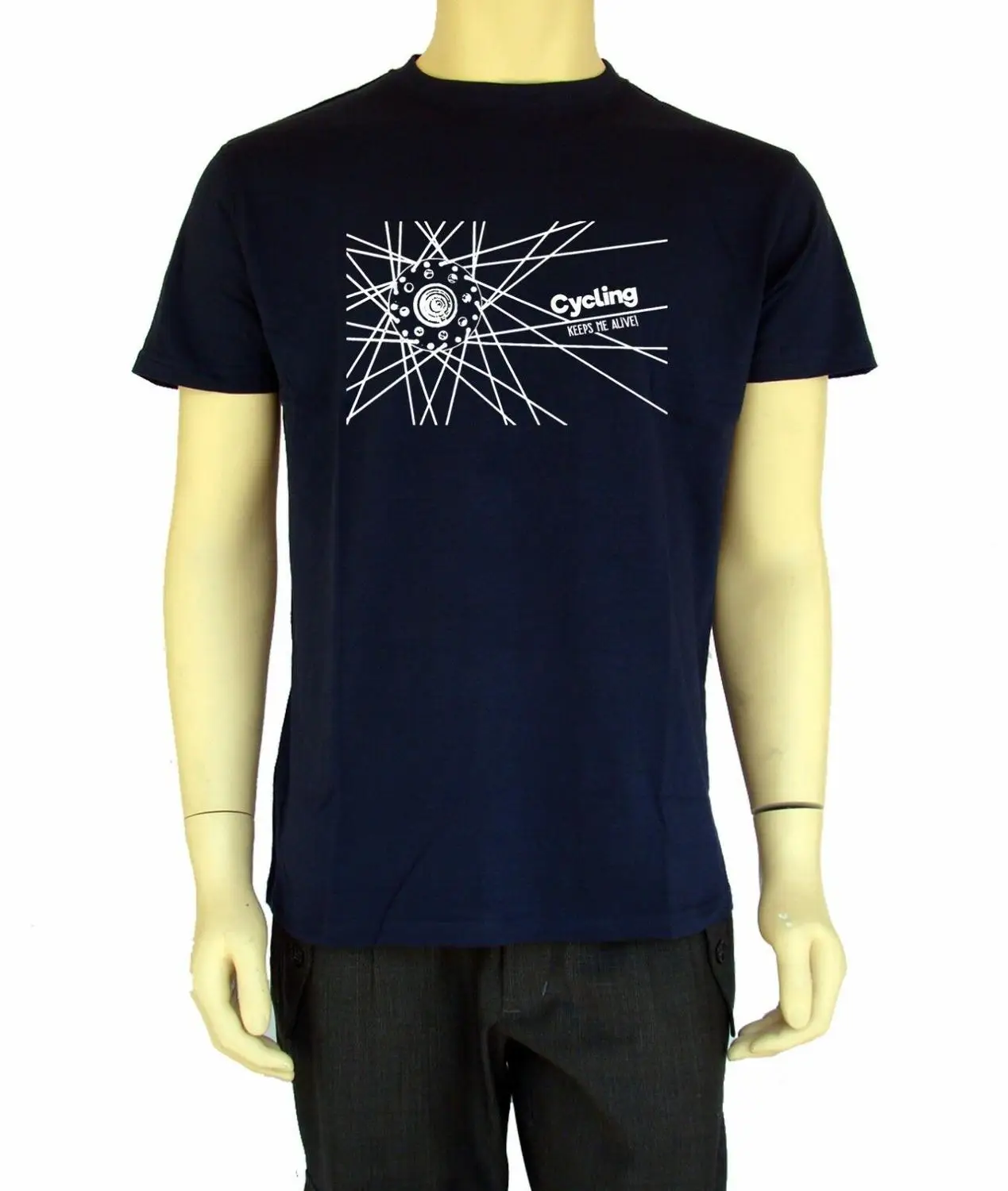 Мужская футболка с велосипедным колесом Байкерская Трассировка горный