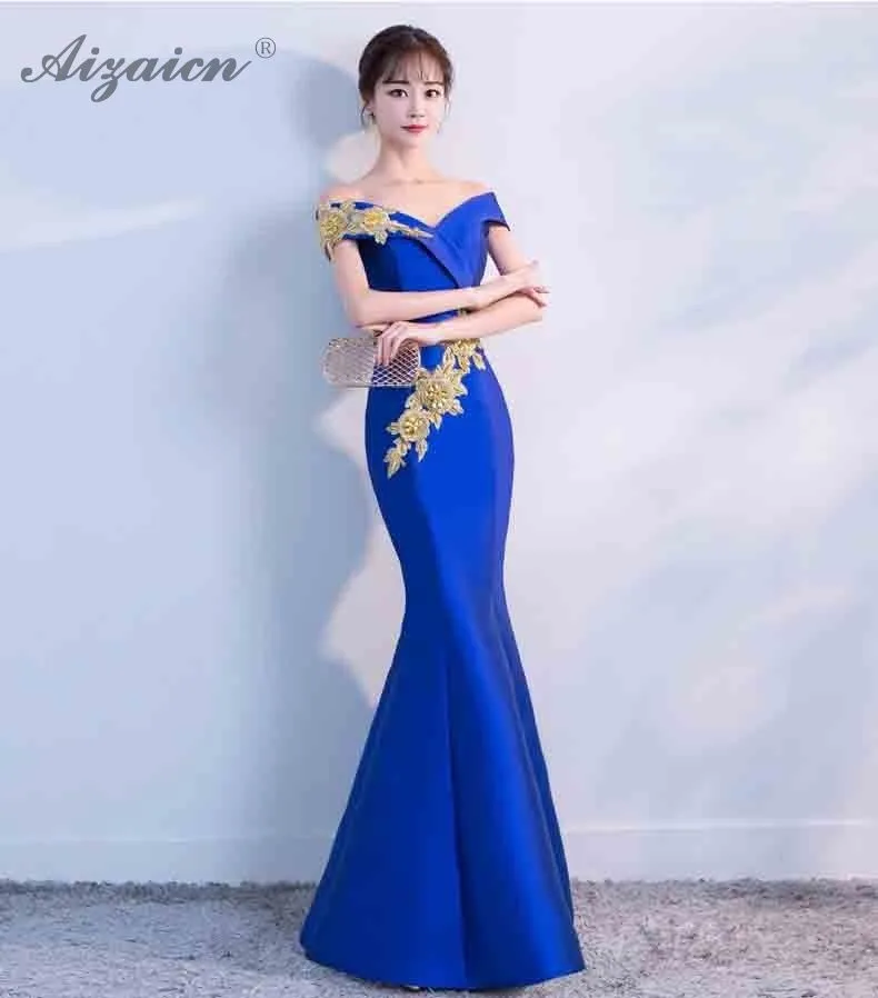 Модное платье без бретелек с вышивкой Cheongsam Красное длинное платье с хвостом русалки для Женщин Китайское свадебное платье халат Qi Pao хлопок
