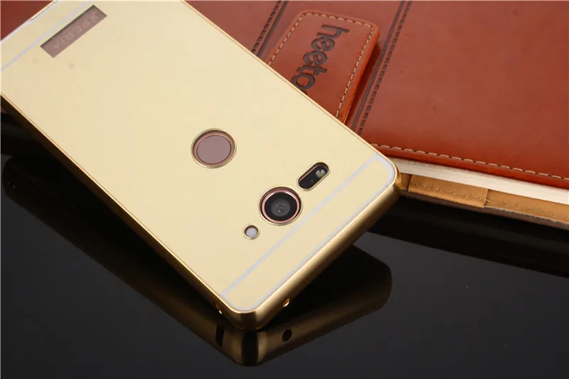 Для Sony XZ2 компактный чехол с металлическим алюминиевым каркасом зеркальной