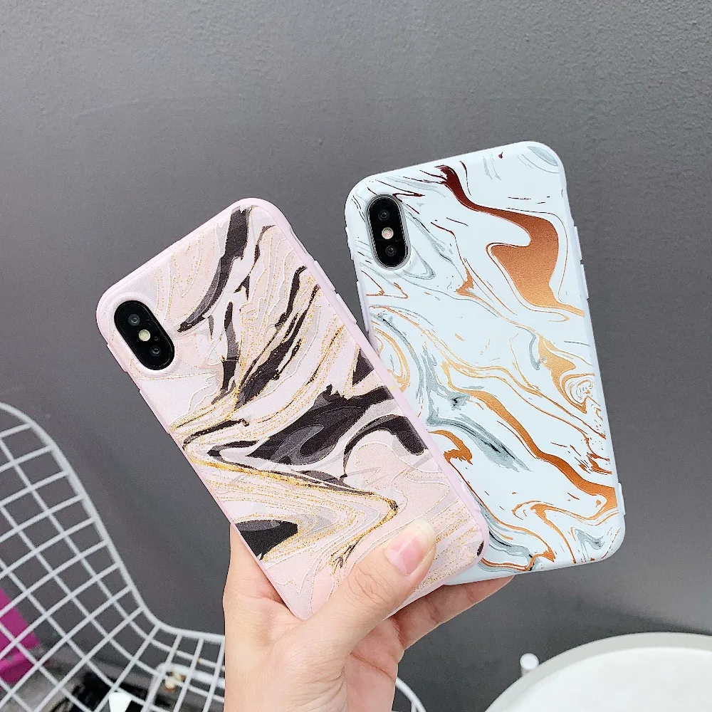 For iphone XS MAX case 3D Embossed Marble cover On 6 6s 7 8 plus conque for iPhone X Plus Candy Color fundas |