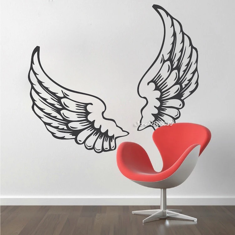 Настенные наклейки с крыльями ангела Настенный декор из ПВХ самоклеящиеся обои