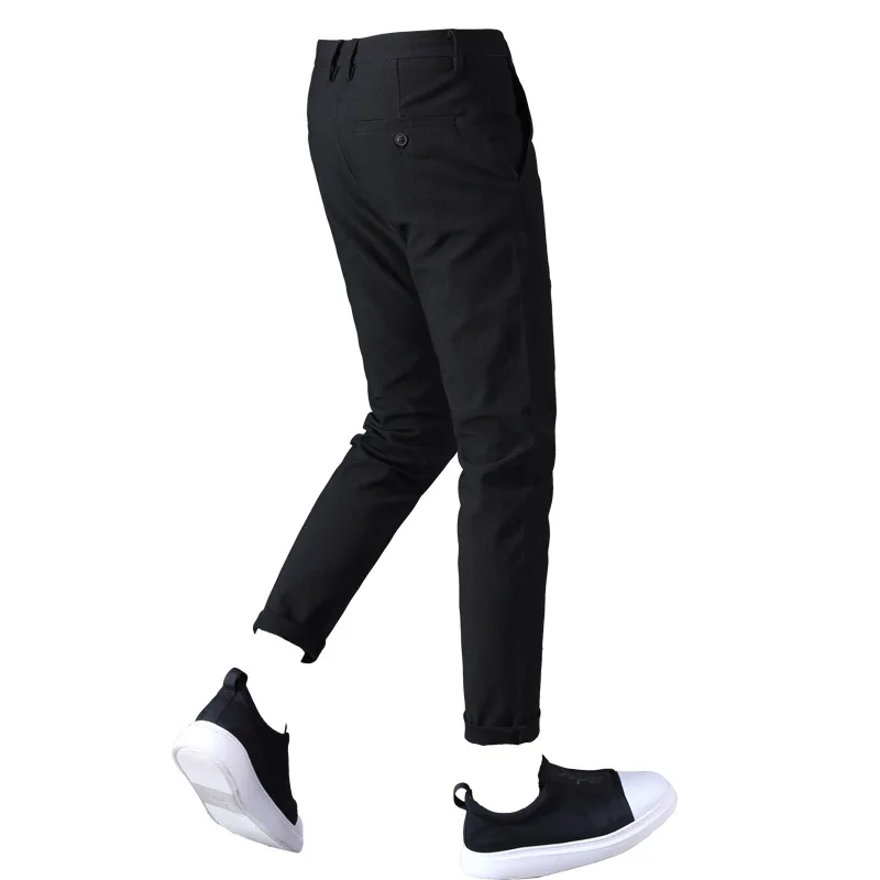 

Brand Men's winter Fleece Fluff Thicken warm Casual Pants men Business Straight Elastic Thick cotton gray trousers male
