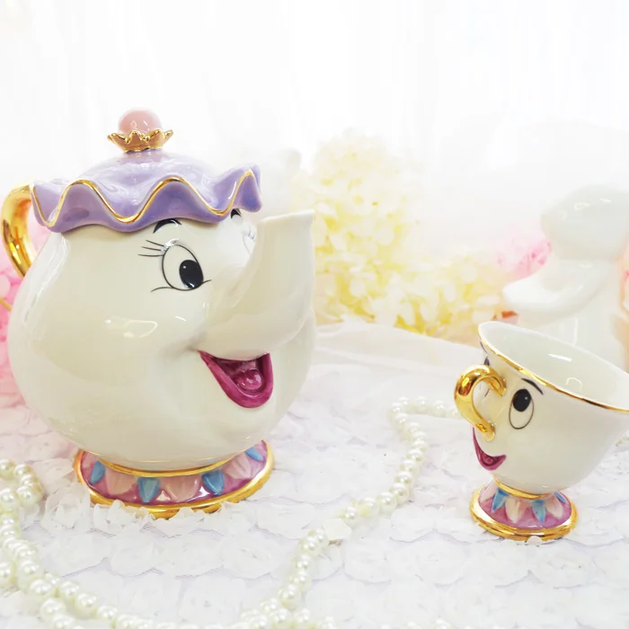 Чайный сервиз Beauty And The Beast Mrs Potts чайный горшок с чипом чашка керамический для кофе