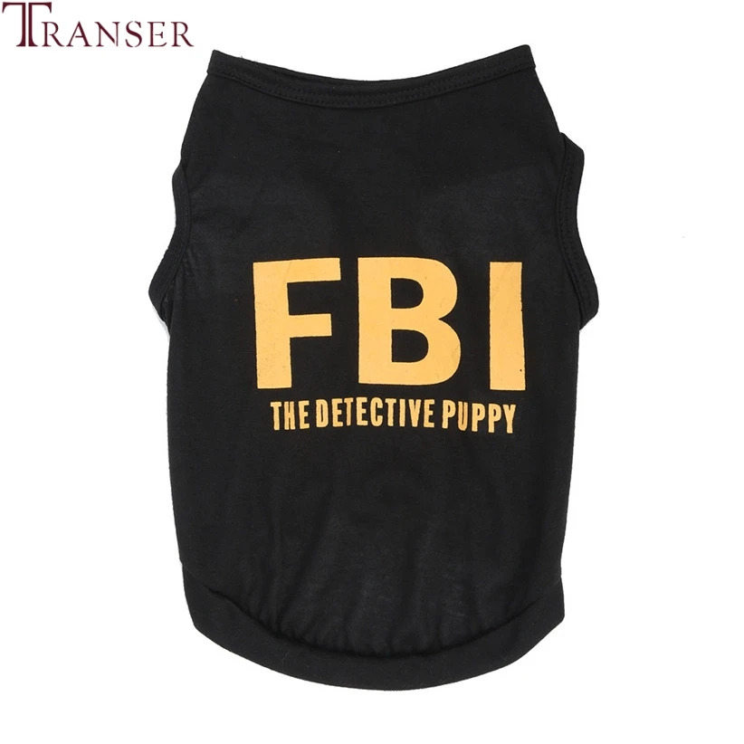 Transer FBI черные рубашки для собак щенок маленькая собака хлопковая одежда домашних