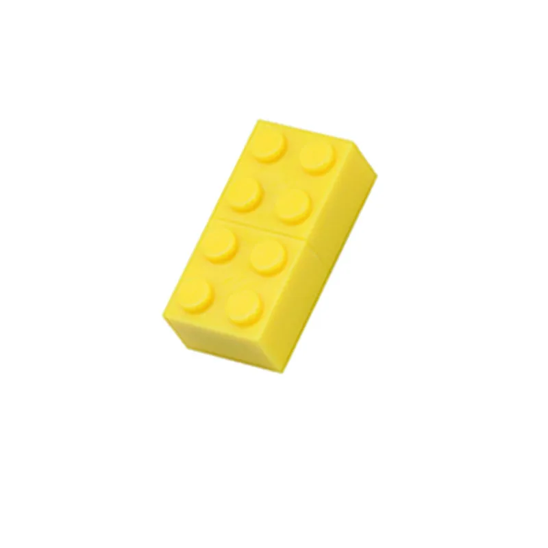 yellow Флеш-накопитель, строительные блоки, usb флеш-накопитель, 4 ГБ, 8 ГБ, 16 ГБ, 32 ГБ, 64 ГБ, 128 ГБ, игрушка, кирпичная память, usb флешка, креативный подарок, флешка - Цвет: yellow